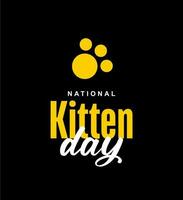 National Kitten Day vector