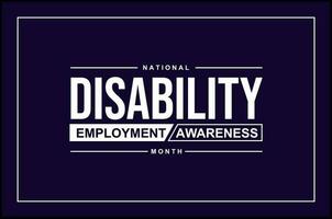 national disability employment awareness month... vector