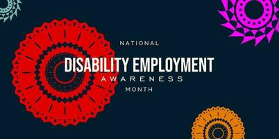 national disability employment awareness month... vector