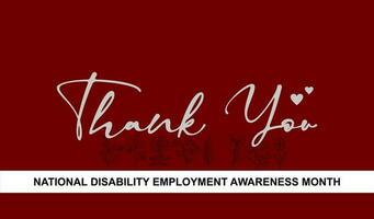 national disability employment awareness month... vector