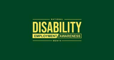 national disability employment awareness month... vector