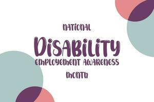 national disability employment awareness month... vector