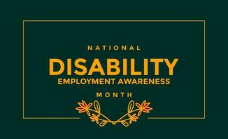 national disability employment awareness month... vector