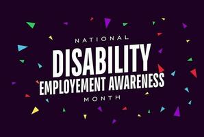 national disability employment awareness month... vector