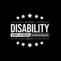 national disability employment awareness month... vector