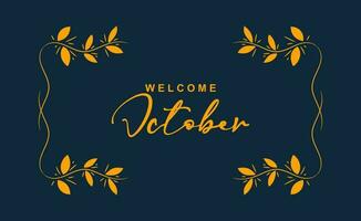 welcom october holiday concept vector