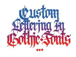 Gothic style lettering. Vector. Gothic Old Germanic font. Medieval Latin letters. Calligraphy and lettering. Design for fabrics and packaging. vector