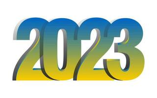 Happy New Year 2023. Horizontal banner with numbers. Blue to yellow gradient. Vector. vector