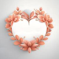 Cute watercolor frame flower wreath. photo