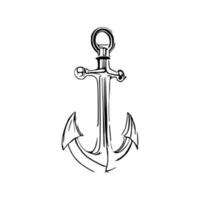 Ship anchor or boat anchor flat vector