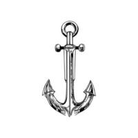 Ship anchor or boat anchor flat vector