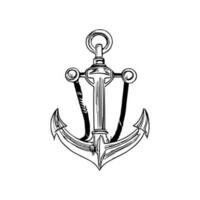 Ship anchor or boat anchor flat vector