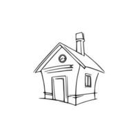 Simple line art House vector. vector