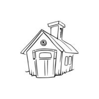 Simple line art House vector. vector