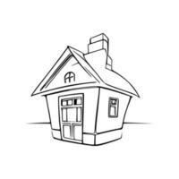 Simple line art House vector. vector