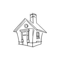 Simple line art House vector. vector