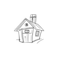 Simple line art House vector. vector