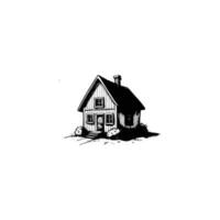 Vintage Line art House vector