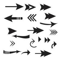 Arrow icon. Direction icon. Hand drawn arrow set. Set of hand drawn dashed arrows. Doodle arrow. Collection different arrows sign.  Modern simple arrows vector. Color Arrows set. vector