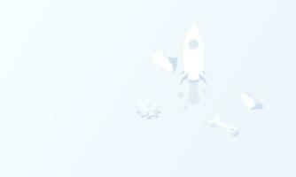 Mobile Social media rocket monitoring concept in isometric background vector design.