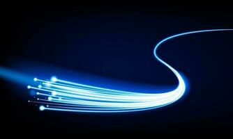 Abstract speed line background with dynamic light fiber cable technology network and Electric car concept innovation background, vector design