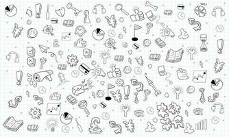 business planning doodles objects background., drawing by hand vector