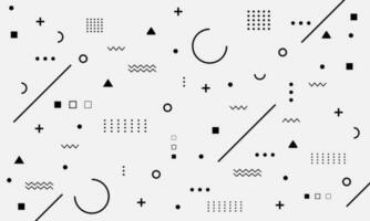 Pattern Hipster Abstract. Form Geometric Line Shapes. fashion style seamless background, banner, poster.Illustration Black - White vector design