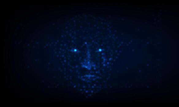 Abstract technology polygon AI Artificial Intelligence light for font digital world, Business management strategy vector design