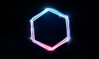 Abstract Modern colored poster for sports Light out technology and with neon hexagon and triangles. Hitech communication concept innovation background,  vector design