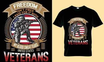 Veteran t shirt design, Veteran typography premium vector t shirt design template, freedom fighter, American veteran, soldiers, Army t shirt.