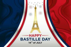 Vector Template Happy Bastille Day with Abstract Themes