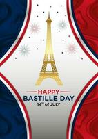 Poster Template Happy Bastille Day with Abstract Themes vector