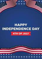 Poster Template Independence Day 4th July with Paper Cut Themes vector