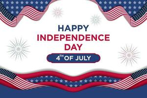 Banner Template Independence Day 4th July with Simple Elegant Paper Cut Themes vector