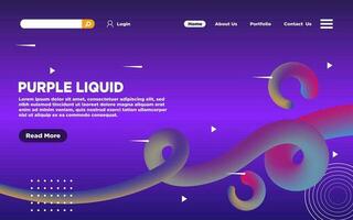 Modern Landing Page With Abstract Purple Liquid Style vector