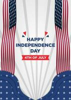 PosterTemplate Independence Day 4th July with Classic Paper Cut Themes vector