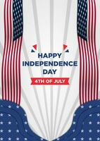 PosterTemplate Independence Day 4th July with Classic Paper Cut Themes vector