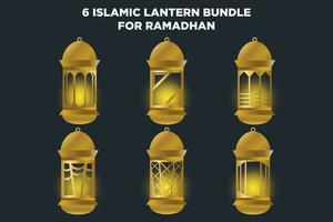 6 Islamic Lentern Bundle for Banner Ramadhan vector