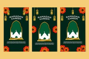 Flower and Lantern Special Ramadan 2023 Modern Concept Stories Collection vector