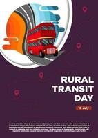 Poster Templates Out of the Box Rural Transit Day with the Feel of a City Bus Trip Vector Illustration