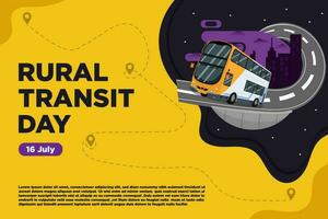 New Concept Vector Rural Transit Day with the Feel of a City Bus Trip Suitable for Use as a Background or Banner