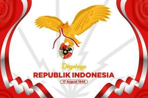 Elegant Vector Indonesia Independence Day With Garuda Pancasila Bird Illustration, Suitable for Banner