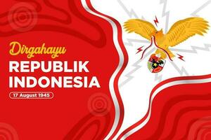 Unique Vector Indonesia Independence Day With Garuda Pancasila Bird Illustration, Suitable for Banner