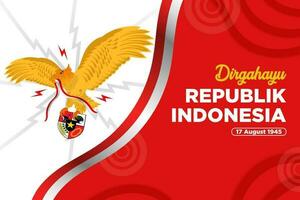 Vector Indonesia Independence Day With Garuda Pancasila Bird Illustration, Suitable for Banner