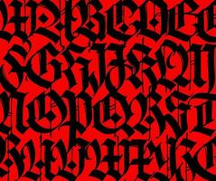 Pattern, ornament in the Gothic style. Vector. Alphabet. All elements are stored separately. Calligraphy and lettering. Medieval Latin letters. Graphic elements. Design for fabric and packaging. vector