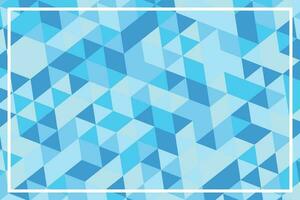 Abstract geometric polygonal background. Vector blue triangular mosaic pattern.