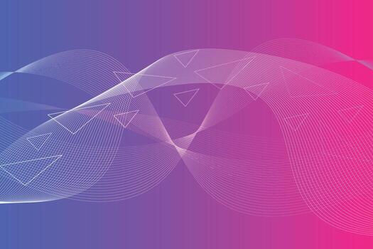 Abstract gradient blue and pink background with modern line wave effect technology banner background design vector