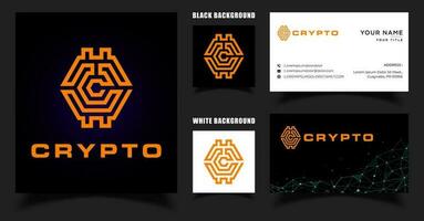 cripto inicial letra C logo vector