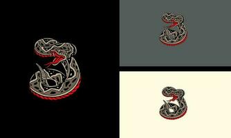 serpiente depredador vector ilustración plano diseño