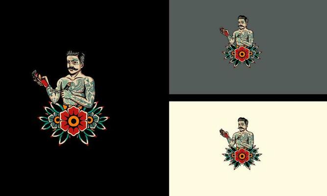 man and red rose vector flat design